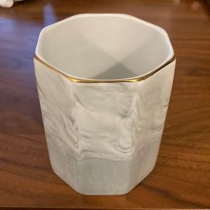Ceramic Pen Holder with Marble Pattern